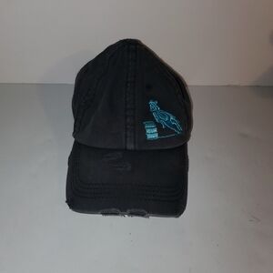 Black Cap with Blue Embroidery
